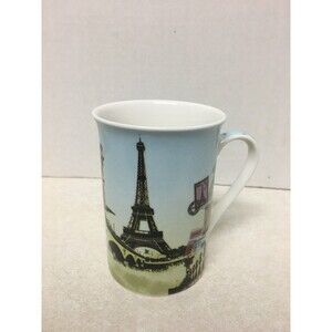 1887 Kent Pottery Mug Paris Tower "Un Bonjour De Paris" France Eiffel Tower